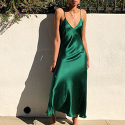 Dark green silk dress bridal party dress, cocktail dress: Cocktail Dresses,  Evening gown,  fashion model,  Slip dress,  green outfit,  day dress,  Bridal Party Dress  