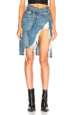 R13 norbury denim skirt, denim skirt, a line: Denim skirt,  Blue Outfit  