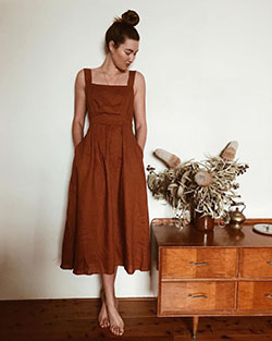 Colour combination ochre ophelia dress bridal party dress, cocktail dress: party outfits,  Cocktail Dresses,  fashion model,  day dress,  Formal wear,  Bridal Party Dress,  Brown Outfit,  Loungewear Dresses  