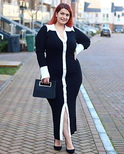 Black and white formal wear, blazer, cute girls photos: Formal wear,  Hot Plus Size Girls,  Black And White Outfit  