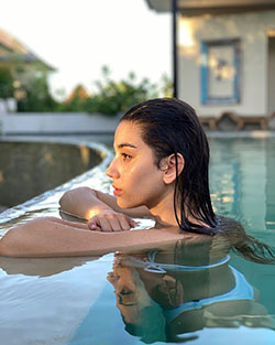 Maja Strojek naked pool pic, Black Hair For Girls, leisure centre: Black hair,  Swimming pool,  Maja Strojek  