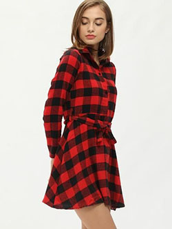 Colour outfit checked shirt dress plaid shirt dress, red shirt dress: T-Shirt Outfit,  Plaid Outfits  