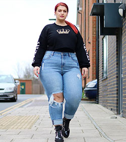 blue outfit ideas with sportswear, t-shirt, denim: Blue Jeans,  Blue Denim,  Hot Plus Size Girls  