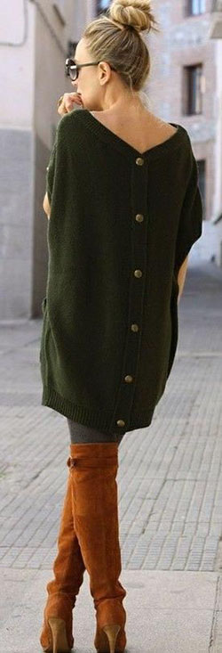 Green style outfit with sweater, blouse, coat: green outfit,  Haute couture,  Comfy Outfits  