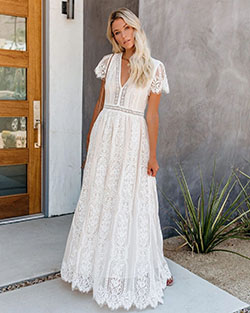 Longue robe boheme blanche bridal party dress, bridal clothing: party outfits,  Wedding dress,  Evening gown,  Maxi dress,  White Outfit,  day dress,  Bridal Party Dress,  Bridal Clothing  