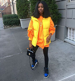 Yellow and orange lookbook fashion with blazer, jacket, denim: T-Shirt Outfit,  Street Style,  fashioninsta,  Yellow And Orange Outfit,  Girls Tomboy Outfits  