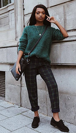 Patterned pants outfit winter, checkered pants, street fashion, fashion model, evening gown, photo shoot: Evening gown,  fashion model,  Street Style,  Tweed Pants  