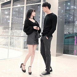 Colour outfit matching couple outfits little black dress, formal wear: Denim skirt,  T-Shirt Outfit,  Black Outfit,  Formal wear,  Matching Couple Outfits,  Little Black Dress  