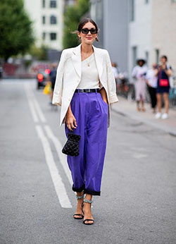 Purple fall 2019 street style copenhagen fashion week, street fashion: fashion model,  Fashion week,  Street Style,  fashioninsta,  One Shoulder Top  