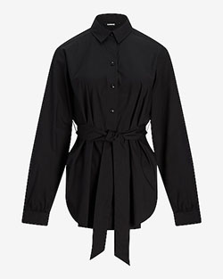 Long Sleeve Tie Waist Shirt | Express: 