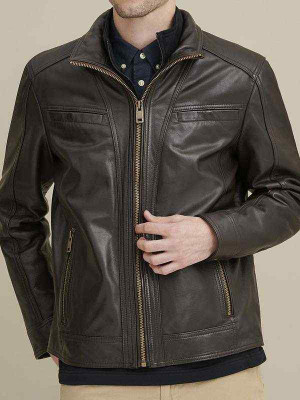 Sean Vintage Leather Brown Jacket: 