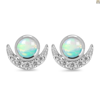 The Stones with Brilliant Colors: Opal Earrings: 