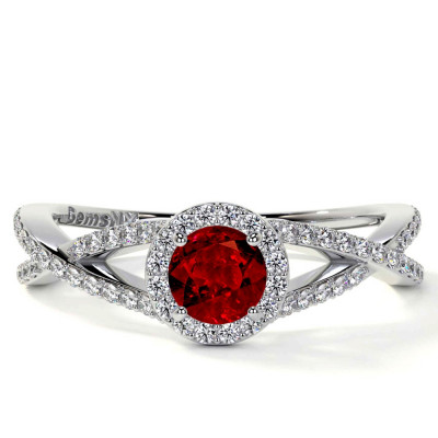 Genuine Ruby Rings with Intertwined band: 