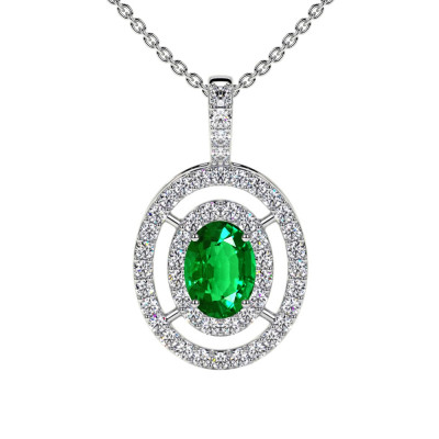 May Birthstone Necklace in Prong Setting: 