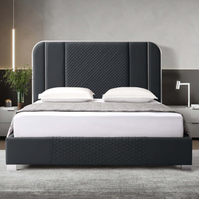 Dylan Faux Leather Bed - Queen: 