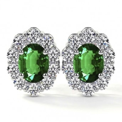 Alexandrite Earrings in Prong Set: 