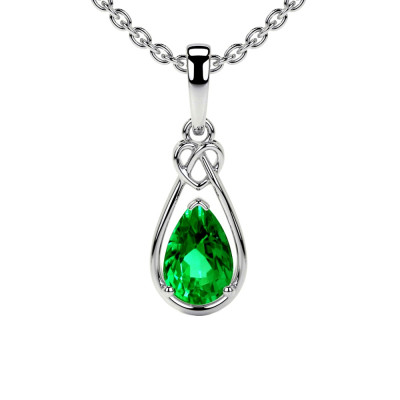 Pear Shape May Birthstone Necklace: 