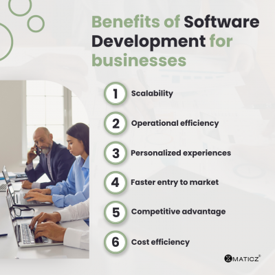 Benefits of software development for businesses: 