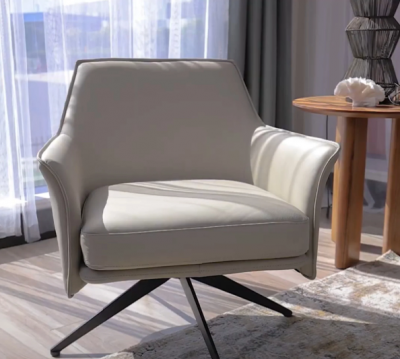 Freya Leather Swivel Occasional Chair: 