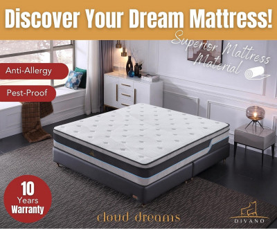 Cloud Dreams Pocket Spring Luxury Plush Top Mattress: 