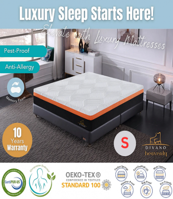 Heavenly Memory Foam Mattress - Divano Funiture: 