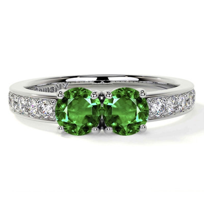 Round Shaped Natural Alexandrite Engagement Rings: 