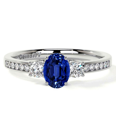 Blue Sapphire Engagement Rings in Classic Prong Style: 
