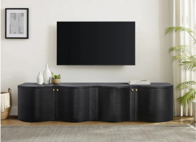 Jaya Wave 215cm 4 Door ETU Enterntainment TV Unit Black: 