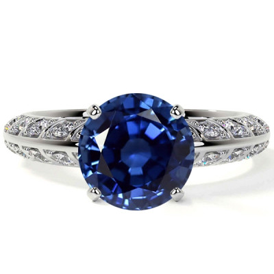 Round Shape Natural Tanzanite Engagement Rings: 