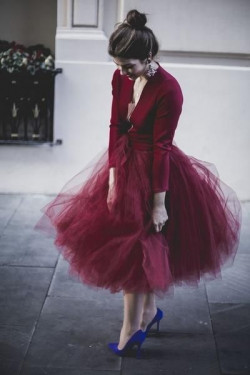 Edgy tulle skirt outfit ruffled tulle skirt, red tulle skirt: Ballerina skirt  