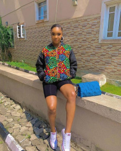 Clothing ideas with ankara designs, jacket, shorts, trendy ankara dress styles, beautiful ankara fashion: Ankara Outfits,  Ankara Inspirations,  Biker Short  