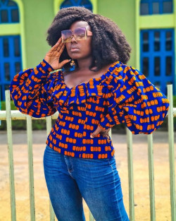 Fashion ankara tops on jeans, long sleeve blouse, beautiful trendy blouse: ankara tops,  Ankara With Denim  