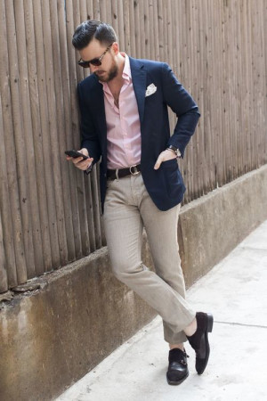Mens pink shirt combination, men's clothing: 