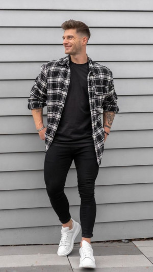 Clothing ideas with jeans, tartan, blazer, jacket, t-shirt: 
