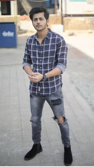 Fashion collection with tartan, dress shirt: 