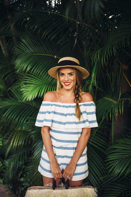 Beach Vacation Outfits : off the shoulder summer style - a cute outfit for a beach vacation getaway: Beach Vacation Outfits,  Beach outfit,  Off Shoulder  