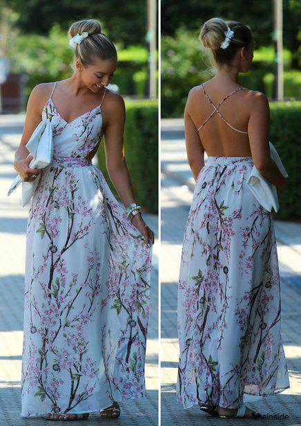 Summer wedding guest dresses 2018 : Floral maxi dress - for a day in the city or a wedding