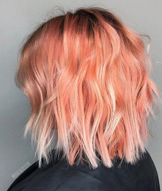 Pink and blorange balayage looks colorful: 