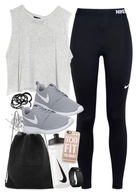 Outfit for the gym with Nike items.: Fitness Model,  Air Jordan,  Polyvore outfits,  Mink Pink  