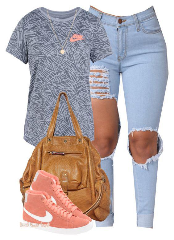 This outfit featuring NIKE, New Look and Laura Lee: Sports shoes,  Polyvore outfits  