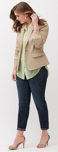 Lane Bryant The Modernist Suit Jacket Jeans Denim Outfits 2019: Jeans Outfit,  Denim Outfits,  Plus size outfit,  Blue Jeans  