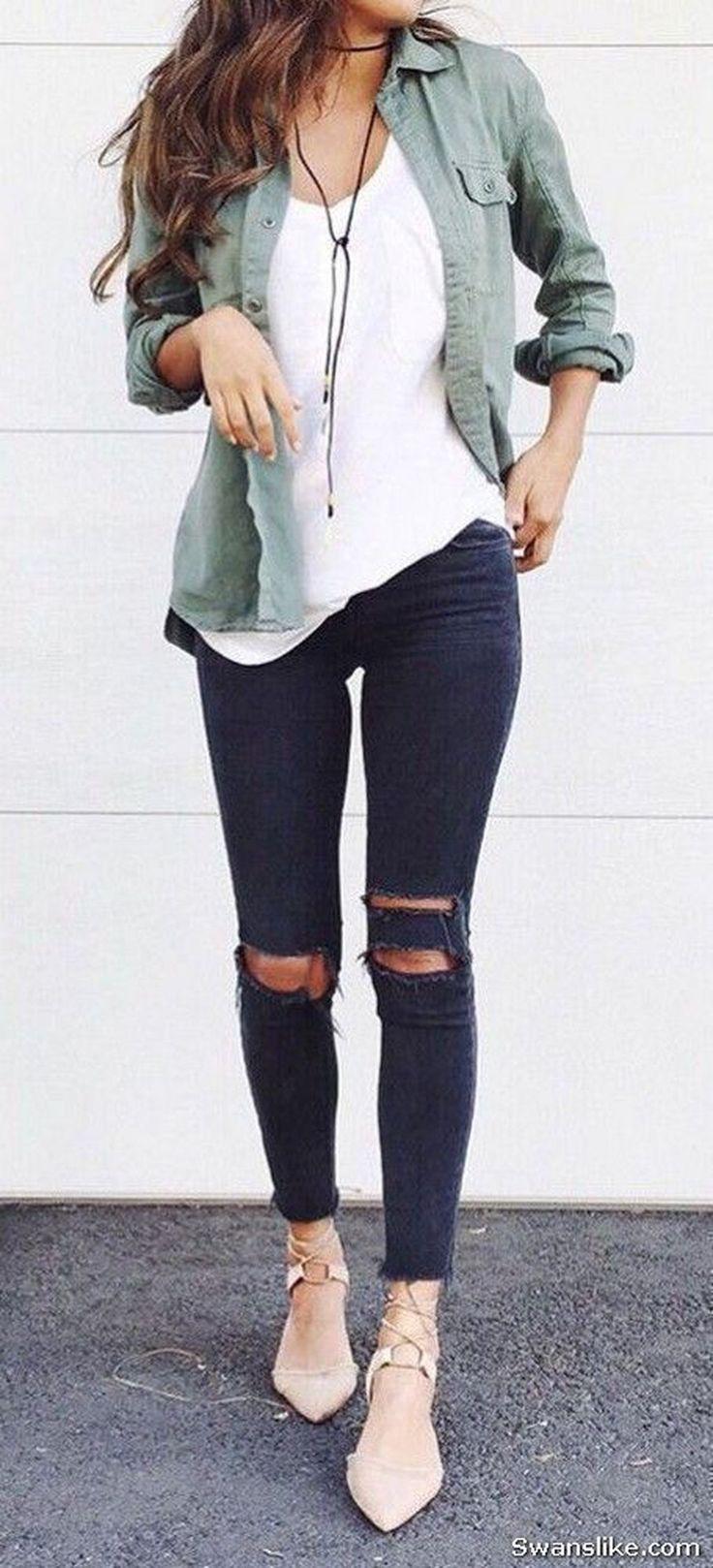 46 Easy And Cute Summer Outfits Ideas For School Jeans Outfit Ideas - Denim Outfits 2019