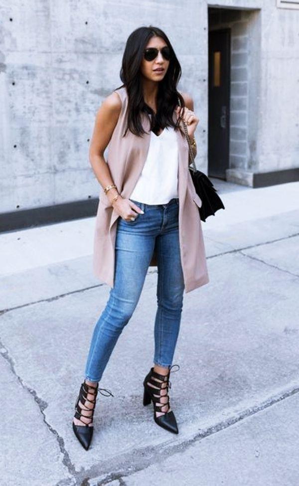 Casual outfits Colete Jeans, Colete Alongado: 