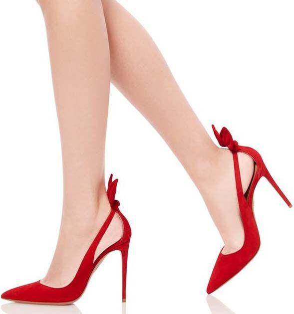 High Heel Pumps. Red Bow Pointy Toe Heels Shoes: High-Heeled Shoe,  Court shoe,  Stiletto heel,  Ballet flat,  High Heel Ideas,  Best Stilettos Ideas,  Wedding Shoes  