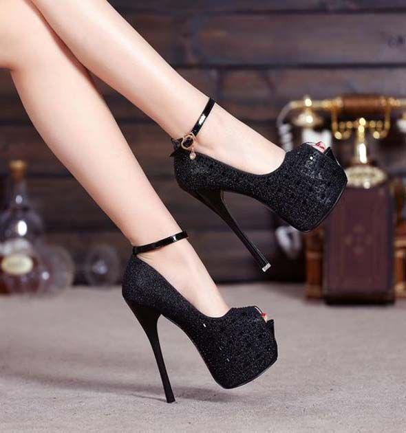 Shinning Ankle Wrap Open Toe Platform Super Stiletto High Heels Sandals: High-Heeled Shoe,  Court shoe,  Stiletto heel,  High Heel Ideas,  Best Stilettos Ideas,  Peep-Toe Shoe,  shoes,  Nike Shoes  