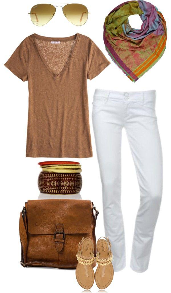 Slim-fit pants: Clothing Ideas,  Polyvore Outfits Summer,  Shirt White,  T-Shirt Outfit  