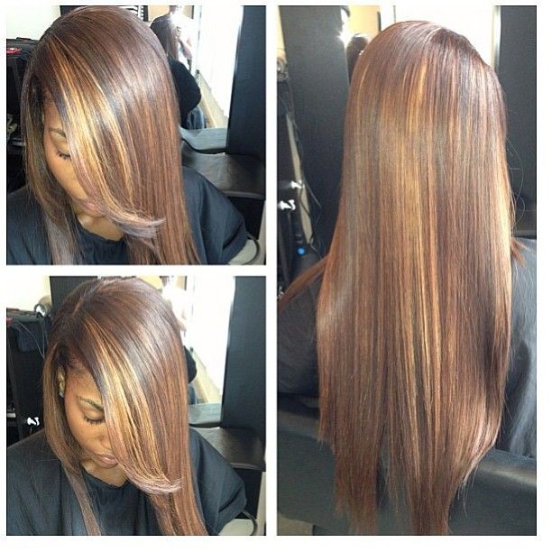 Brown bob with highlights sew: Brown hair,  Short hair,  Regular haircut  