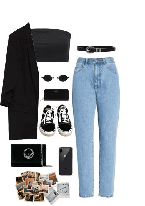 Fall Outfit Mom jeans, Lapel pin: Fall Outfits,  Outfits Polyvore  