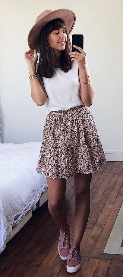 white and brown dress #summer #outfits style: summer outfits,  White Top  