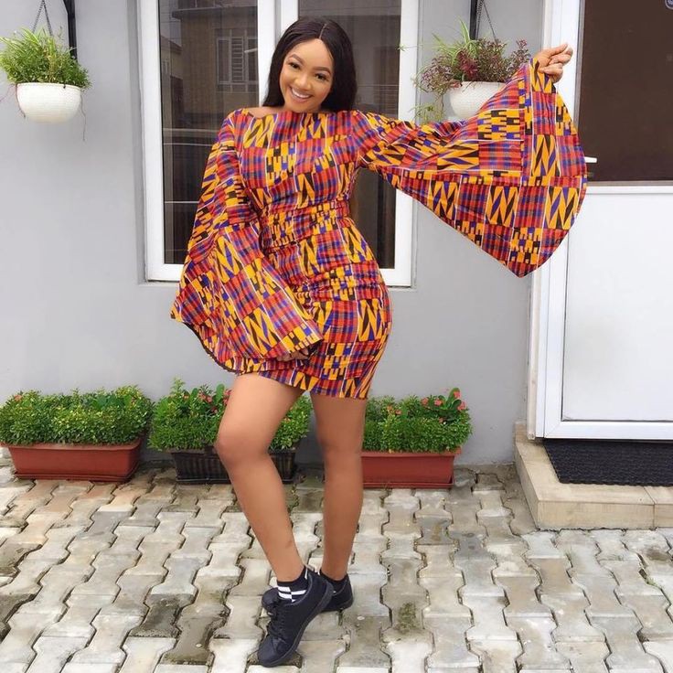 Ankara gowns with sneakers: Traditional African Outfits  